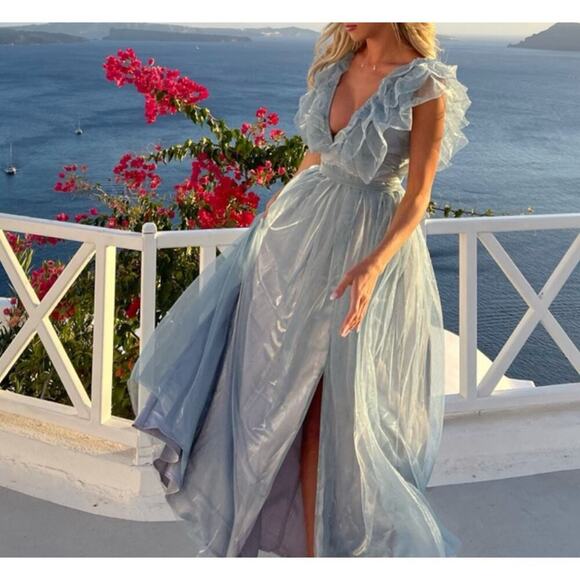 Alamour the Label Aurora Gown in Dusty Blue Size Medium - Picture 6 of 16